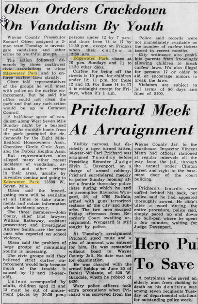 Edgewater Park - Article On Vandalism July 29 1964 (newer photo)